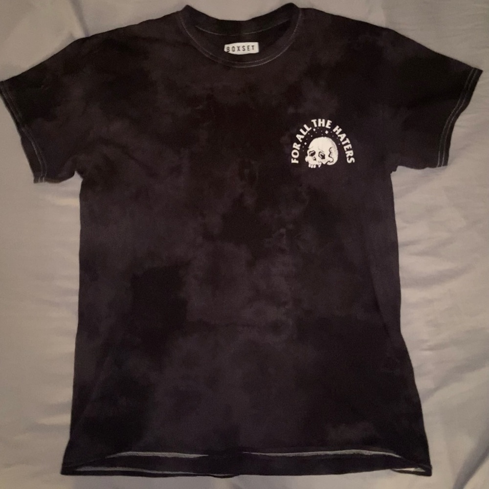 "for all the haters" skull graphic t shirt